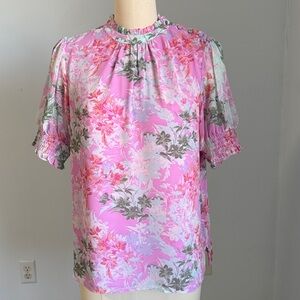 Vince Camuto Floral Pink Women's Blouse SZS
